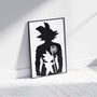 Affiche Dragon Ball Silhouette San Goku Noir et Blanc