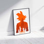 Affiche Dragon Ball Silhouette San Goku Orange