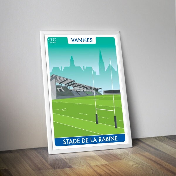 Affiche stade rugby de Vannes I XV sport affiche I Rabine I Bretagne