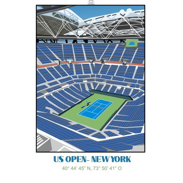 Affiche US Open New York® I Affiche tennis USA I Grand chelem