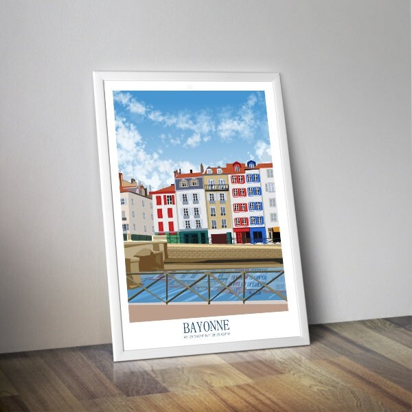 Affiche ville de Bayonne I Ville Pays basque I Pyrénées-Atlantiques